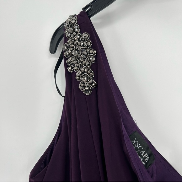 NWT Xscape by Joanna Chen Purple One Shoulder Cocktail‎ Dress *Flaw - Picture 6 of 7